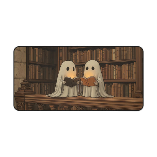 Bookworms Ghosts Desk Mat, Halloween Vibes Mouse Pad XL