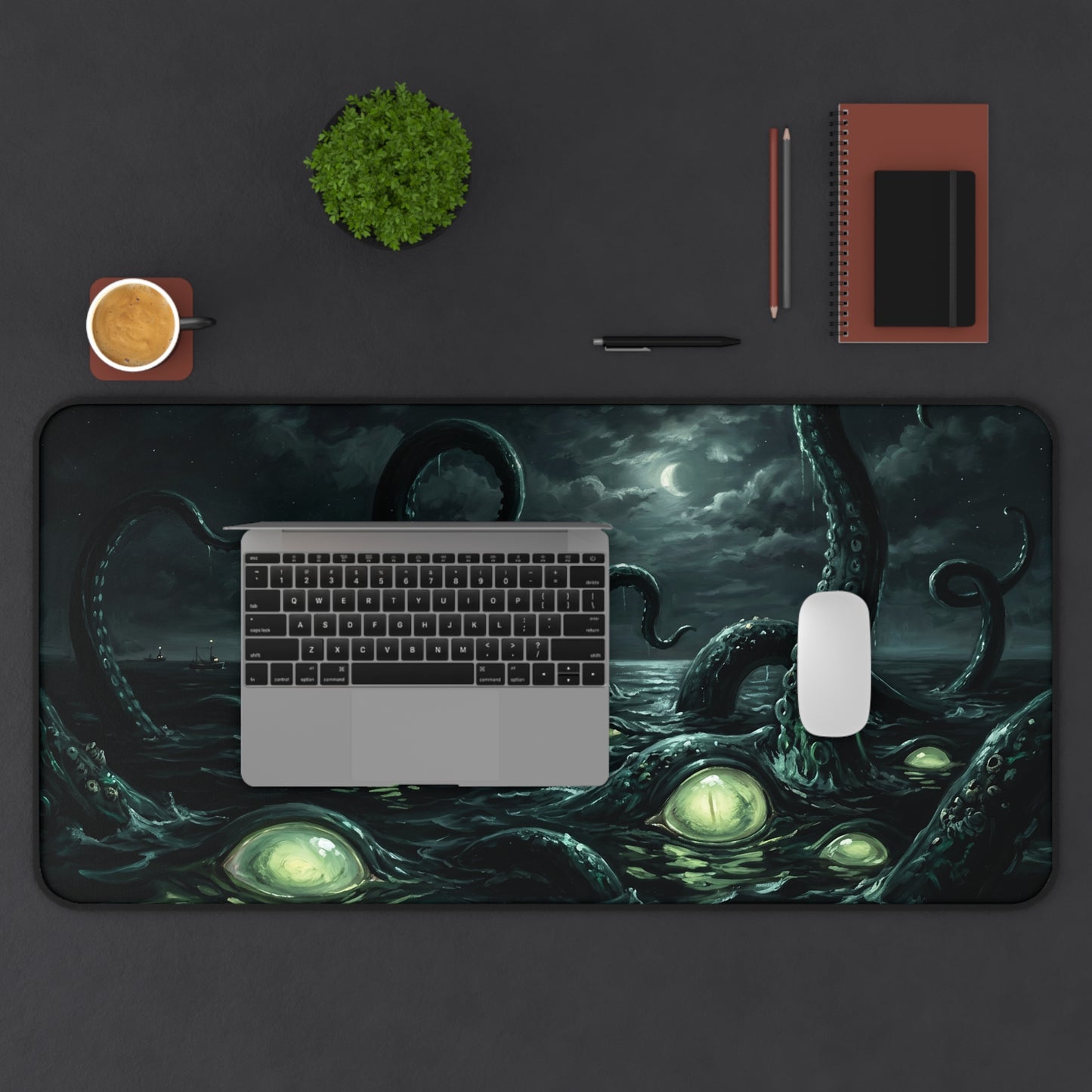 Kraken Desk Mat: Dark Ocean Tentacle Horror Design