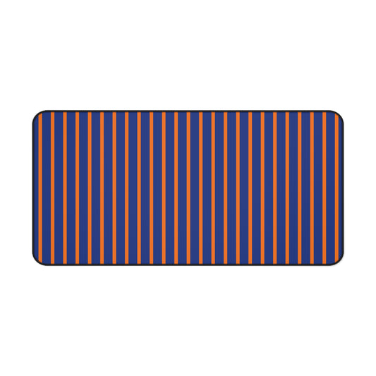 Blue & Orange Striped Desk Mat