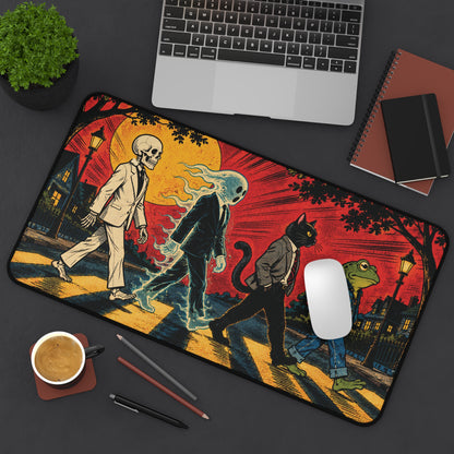 Halloween Monster Crosswalk Desk Mat: Bold Poster Style