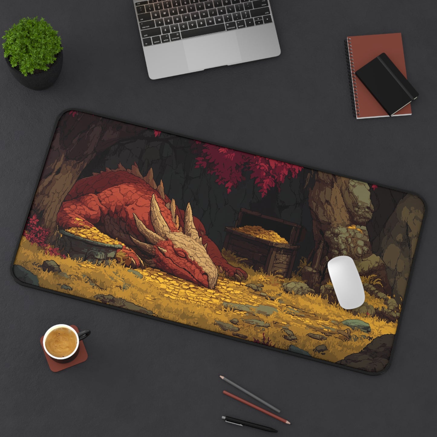 Pixel Art Fantasy Dragon Desk Pad XXL