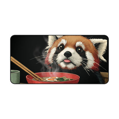 Funny Red Panda Eating Ramen Desk Mat