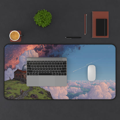 Pixel Art Desk Mat: Serene Observatory Mouse Pad