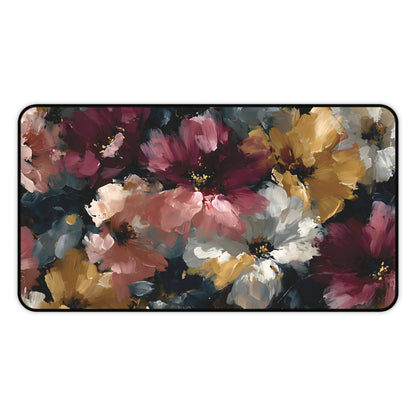 Floral Oil-Paint Desk Mat: Vintage Bloom Mouse Pad