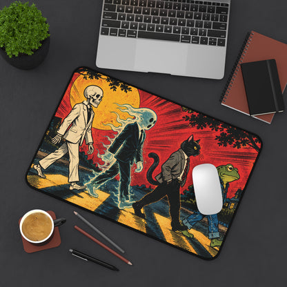 Halloween Monster Crosswalk Desk Mat: Bold Poster Style
