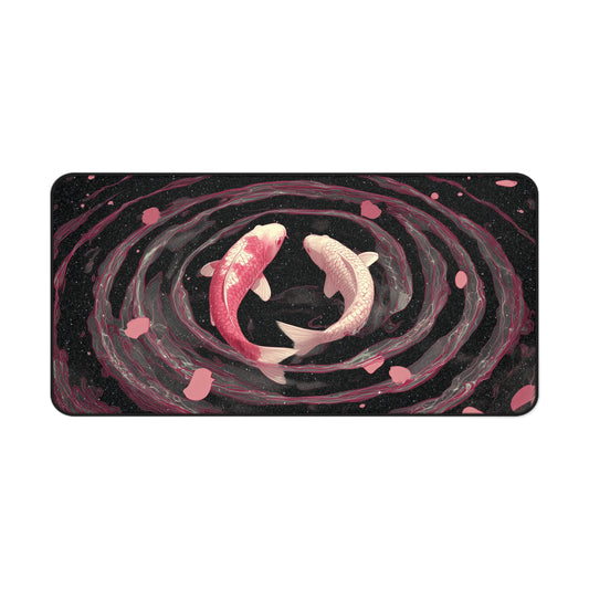 Koi Desk Mat: Ying Yang Japanese Large Gaming Mouse Pad