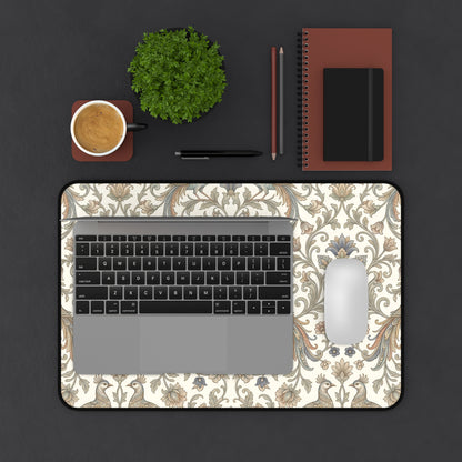 William Morris Desk Mat: Vintage Peacock Mouse Pad