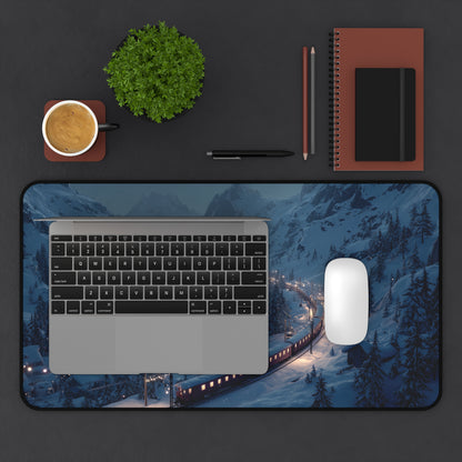Christmas Train Desk Mat, Large Winter Mouse Pad