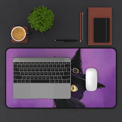 Witchy Cat Keyboard Mat for Halloween Desk Decor