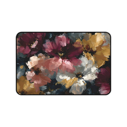 Floral Oil-Paint Desk Mat: Vintage Bloom Mouse Pad