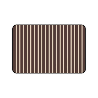 Beige and Brown Stripe Desk Mat