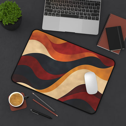 Retro Wave Desk Mat: Abstract Wavy Mousepad