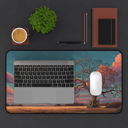 Pixel Art Desk Mat: Moonlit Tree Mouse Pad XXL