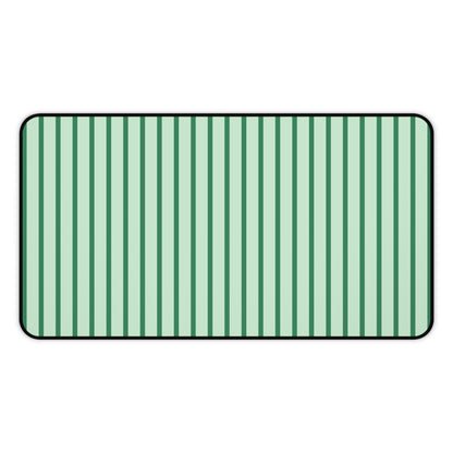 Green Stripes Desk Mat — Mint Mouse Pad
