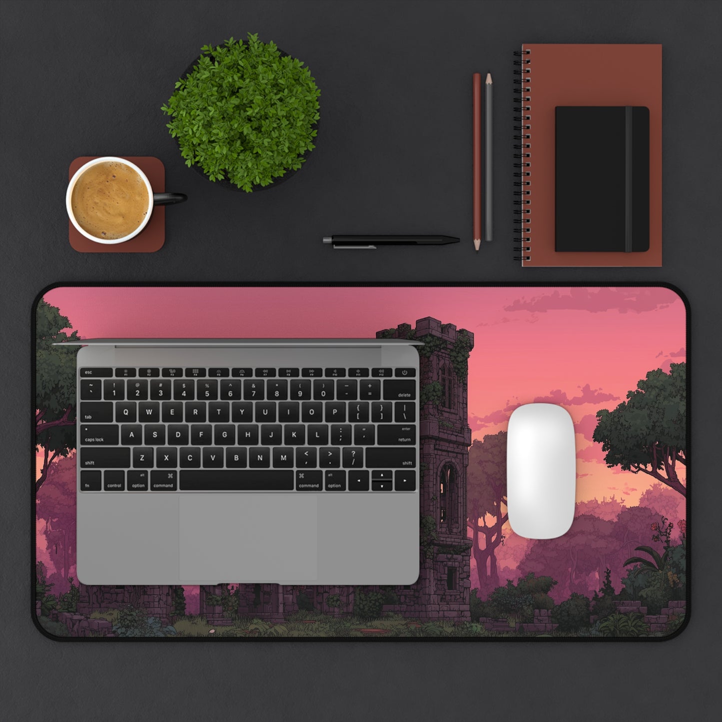 Ancient Castle Keyboard Mat Pixel Art Style