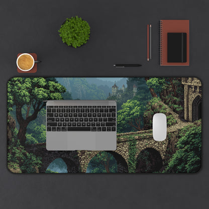 Forest Pixel Art Desk Mat: Fantasy RPG Gaming Mouse Pad