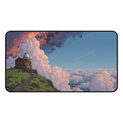 Pixel Art Desk Mat: Serene Observatory Mouse Pad