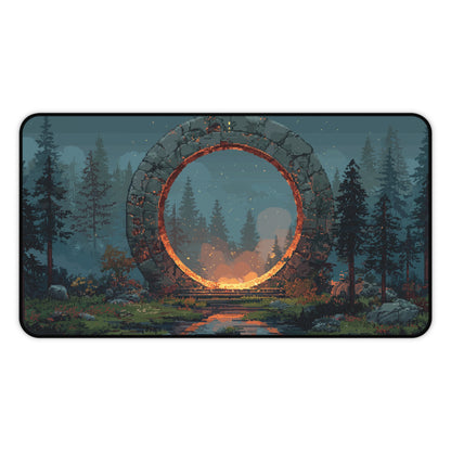 Glowing Portal XXL Mouse Pad Pixel Art Style