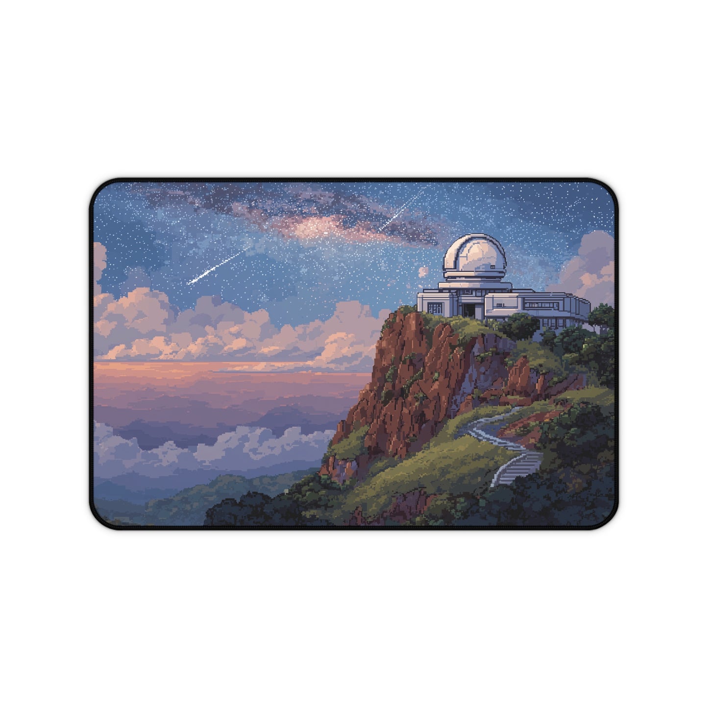Pixel Art Desk Mat: Galaxy Observatory Mouse Pad