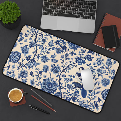 Bird Chinoiserie Desk Mat, Desk Pad & Extra Large Mouse Pad