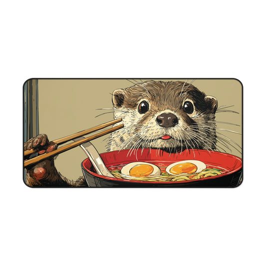 Otter Ramen Desk Mat, Cool Animal Mouse Pad