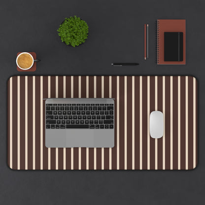 Beige and Brown Stripe Desk Mat