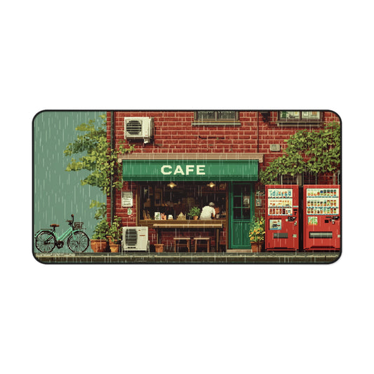 Coffee Shop Mouse Pad XL Pixel Art Style