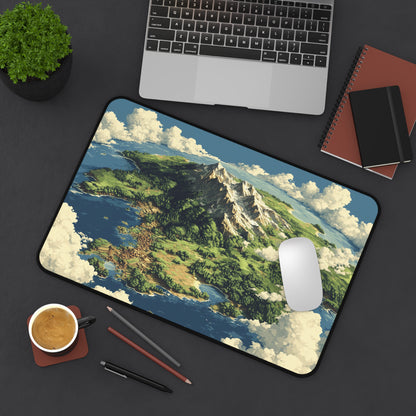 Fantasy World Map Desk Mat: Pixel Art Mouse Pad