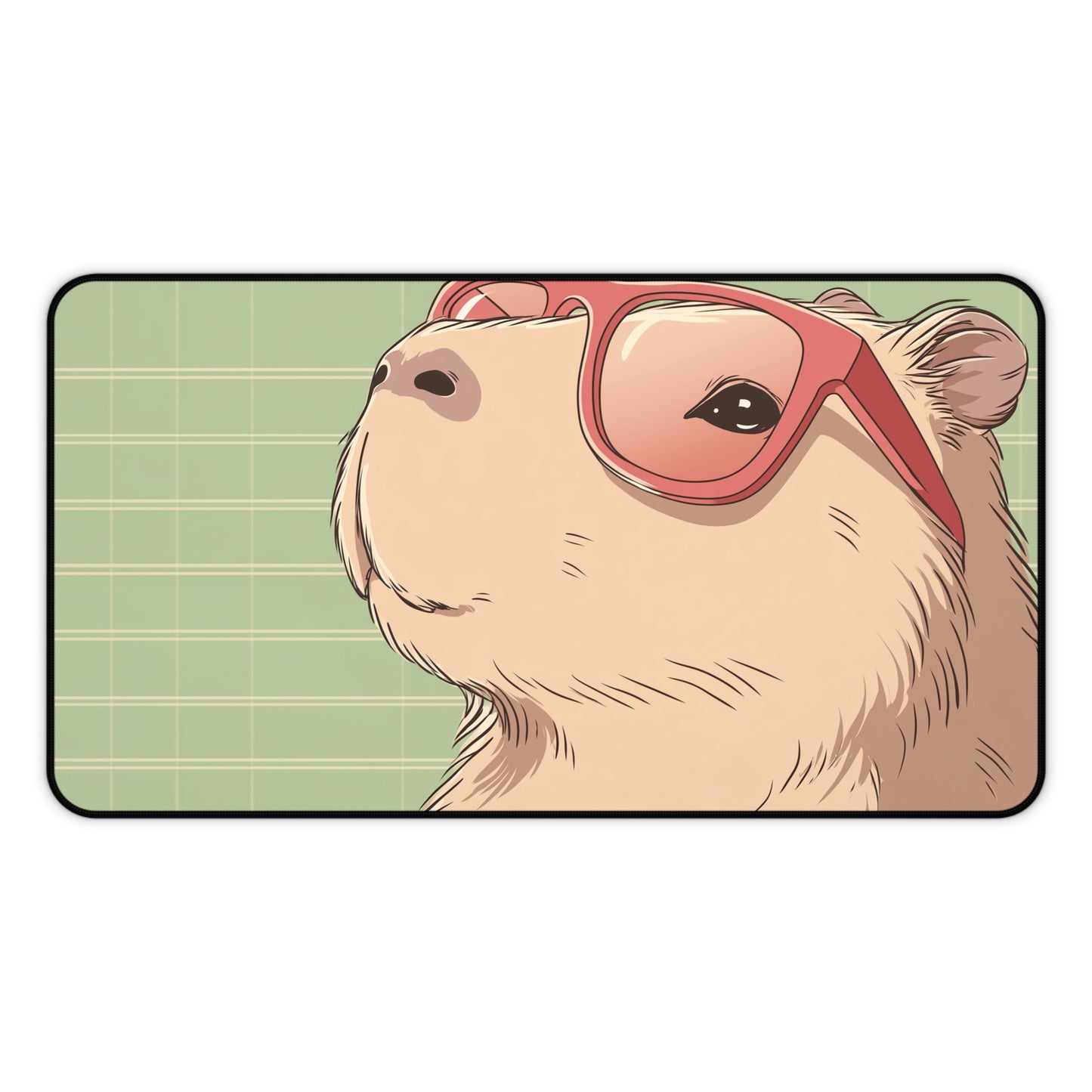 Capybara Desk Mat Kawaii, Cute Capy Mouse Pad
