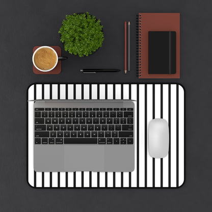 Minimal Black & White Striped Desk Mat