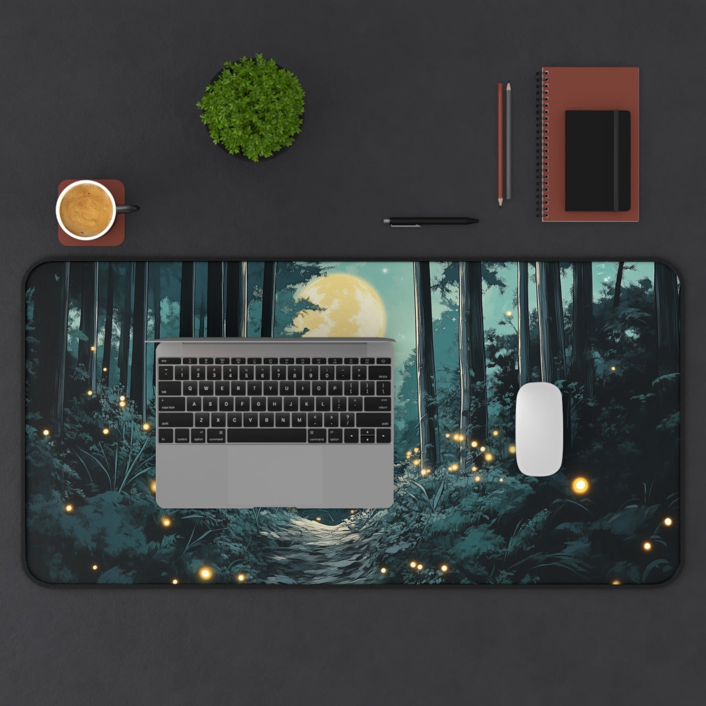 Anime Fantasy Forest Desk Mat, Large Gaming Mouse Pad