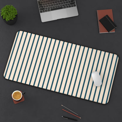Deep Teal & Warm Beige Desk Mat