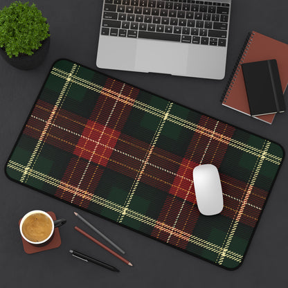 Plaid Desk Mat: Cozy Red & Green Tartan Mousepad