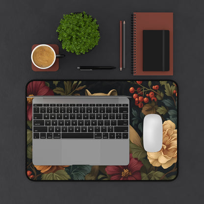 Vintage Capybara Floral Desk Mat