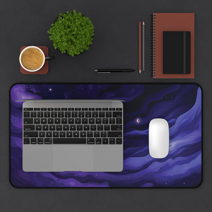 Abstract Purple Desk Mat, Celestial Moon Desk Pad