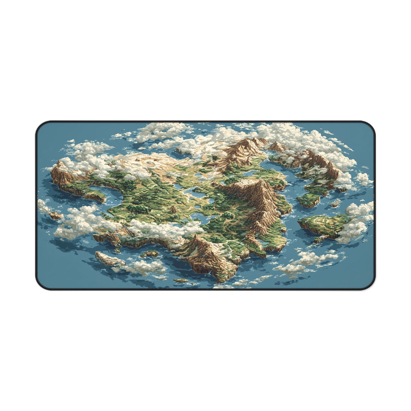 Fantasy World Map Desk Mat: Pixel Art Map Mouse Pad