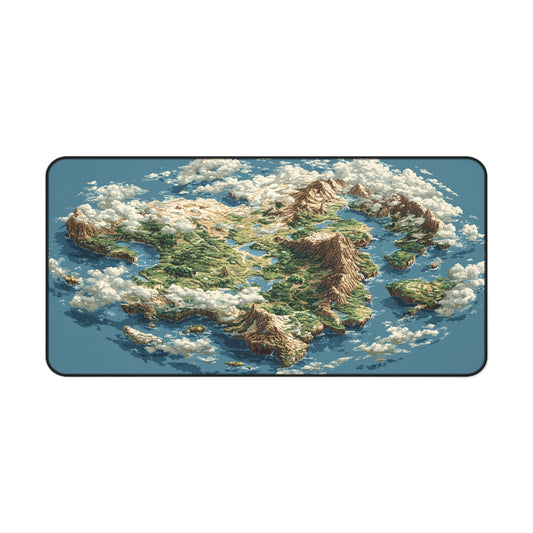 Fantasy World Map Desk Mat: Pixel Art Map Mouse Pad