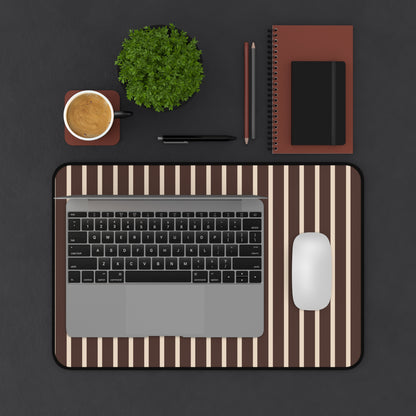Beige and Brown Stripe Desk Mat