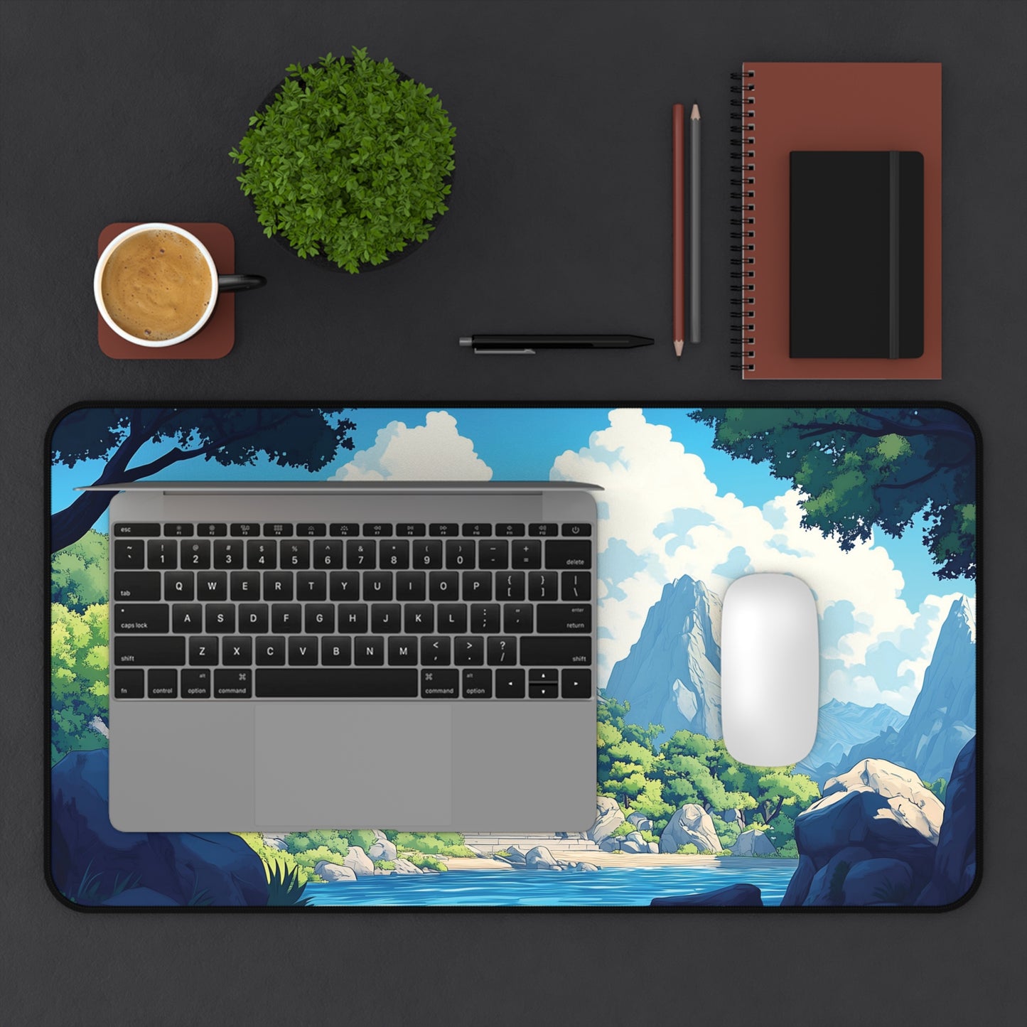 Japanese Temple Mouse Pad XL, Anime Style Desk Mat