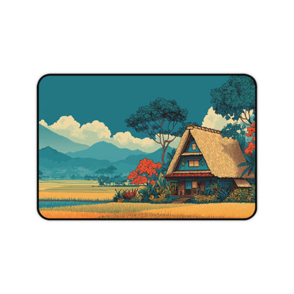 Japanese House Desk Mat: Mt. Fuji Landscape Mouse Pad XL