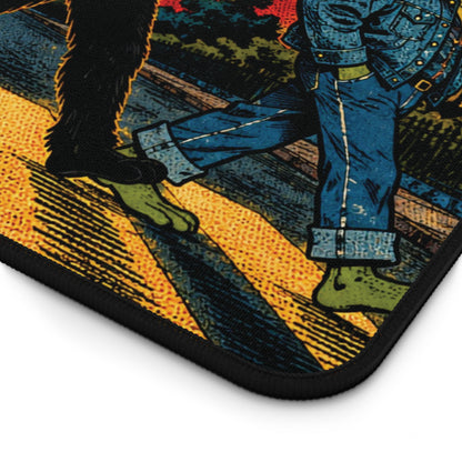 Halloween Monster Crosswalk Desk Mat: Bold Poster Style