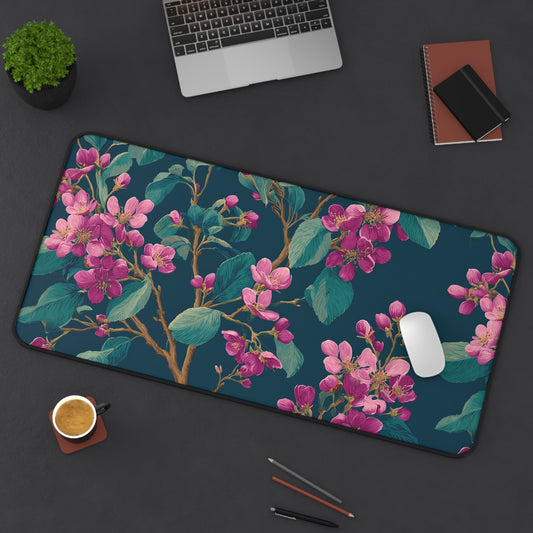 Cherry Blossom Flowers Desk Mat, Elegant Aesthetic Desk Pad