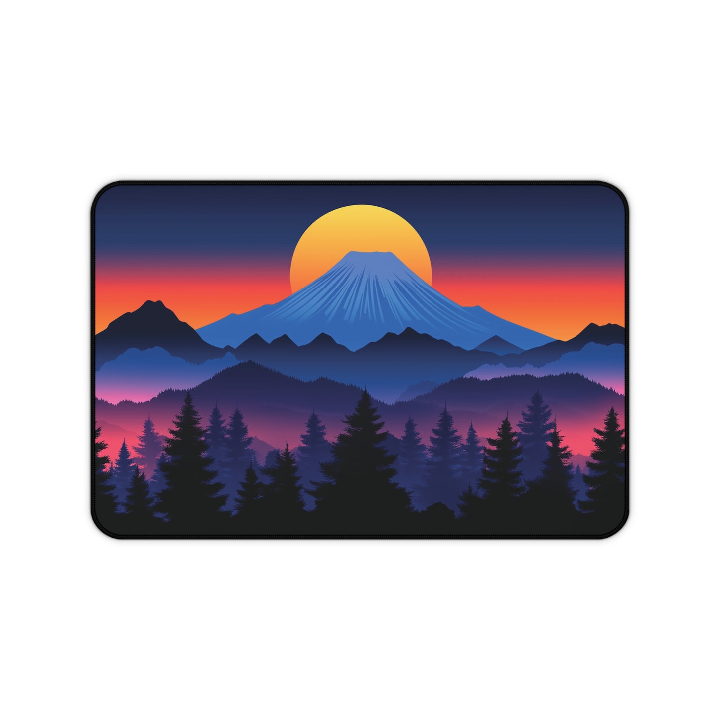Mountain Anime Desk Mat, Japanese Style Landscape Desk Pad