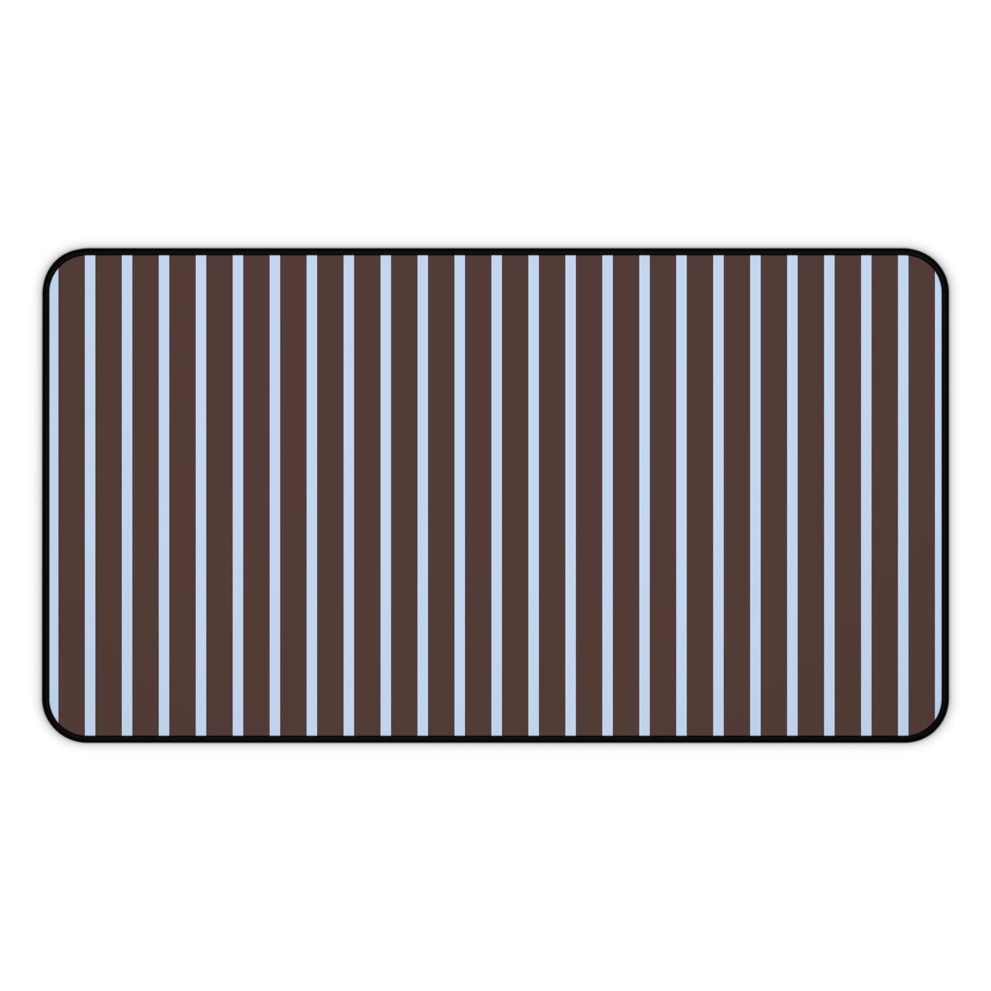 Striped Brown & Blue Desk Mat — Modern Minimalist Mousepad