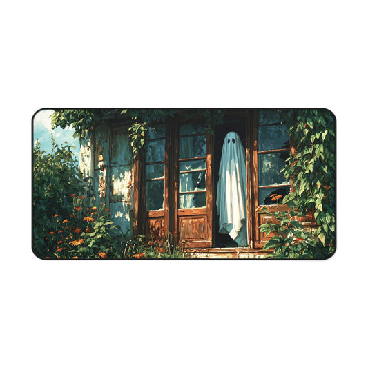 Ghost Desk Mat, Cottagecore Halloween Mouse Pad