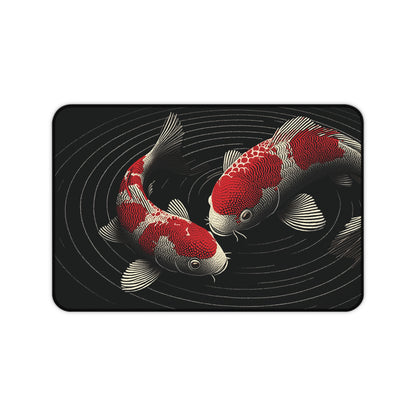 Koi Fish Desk Mat: Japanese Aesthetic Gaming Mouse Pad