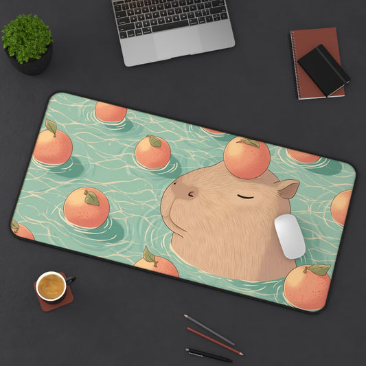 Capybara Desk Mat Kawaii, Large Gaming Capy Desk Pad