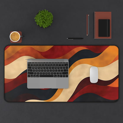 Retro Wave Desk Mat: Abstract Wavy Mousepad