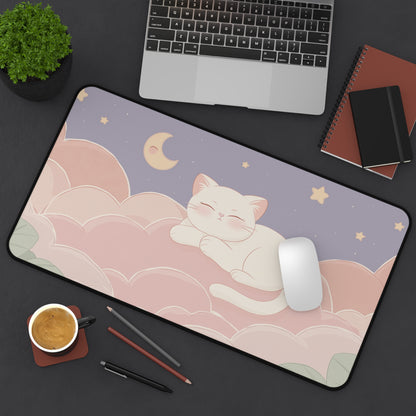 Dreamy Cat Mouse Pad, Kawaii Gaming Desk Mat XL