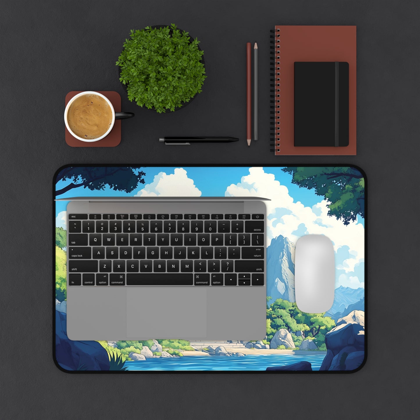 Japanese Temple Mouse Pad XL, Anime Style Desk Mat